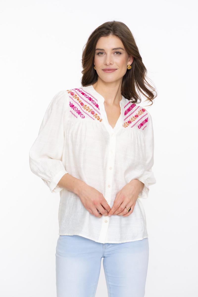Geisha Geisha Blouse 53401-14 Off-White 1