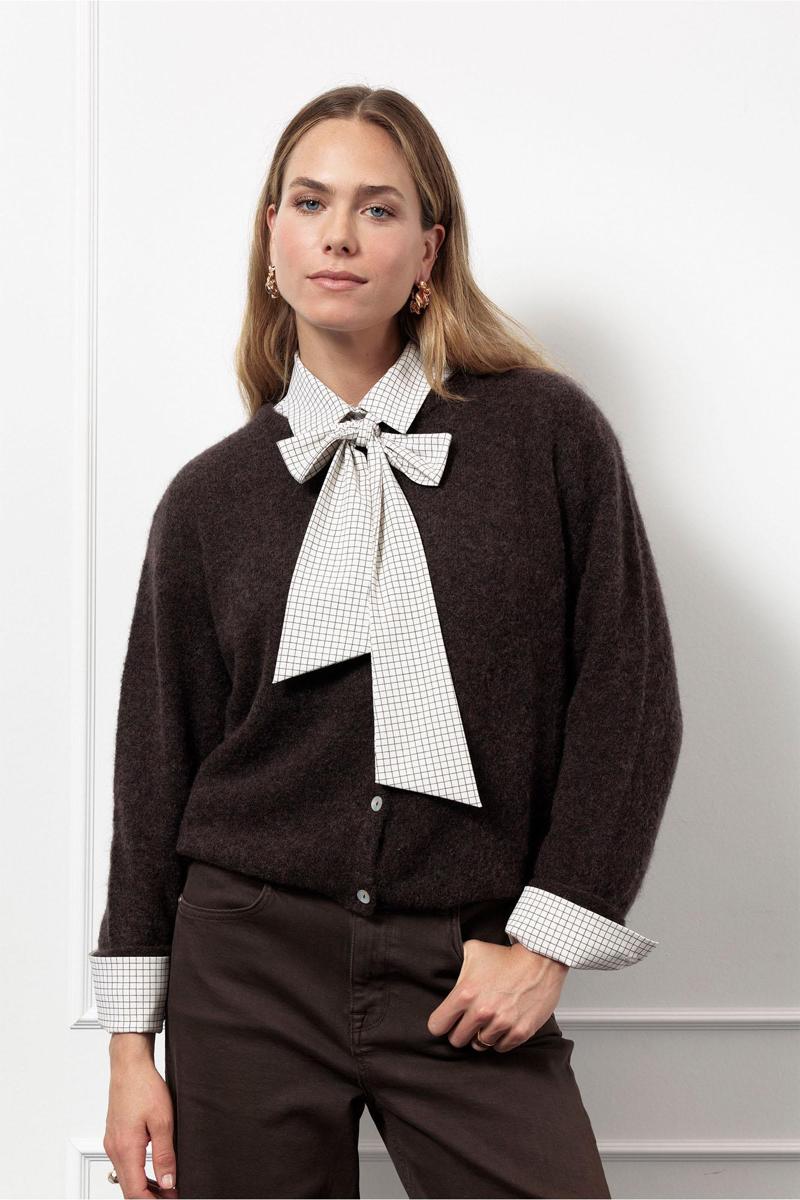 Studio Anneloes Vest Bibi mohair cardi Bruin 5