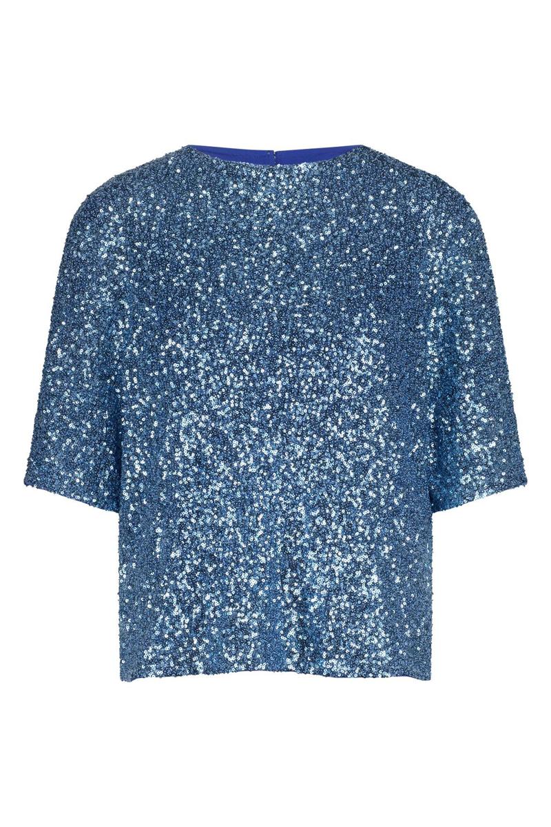 Studio Anneloes Studio Anneloes Blouse Princess sequins Blauw 2
