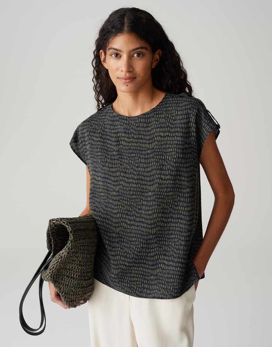 OPUS Blouse Ferena Splash Blauw 1
