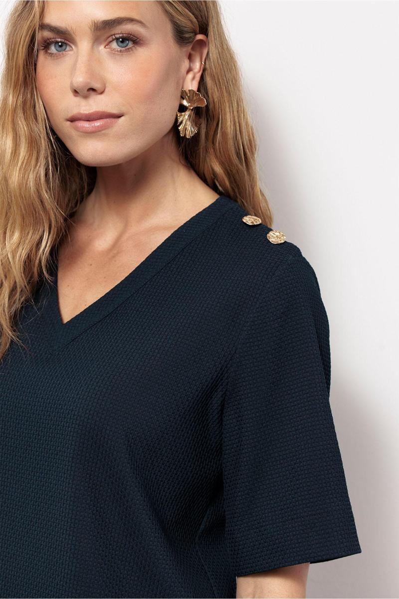 Studio Anneloes Blouse Sierra waffle top Blauw 5
