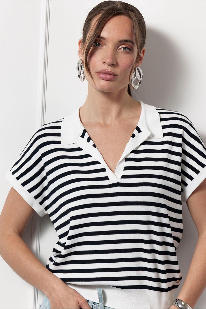 Studio Anneloes Studio Anneloes Trui Drew stripe ssl p Off-White 4