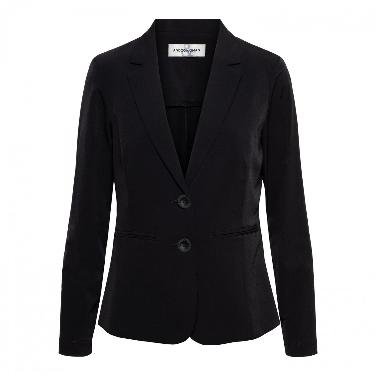 &Co Woman &Co Woman Blazer Phileine Travel Zwart 1