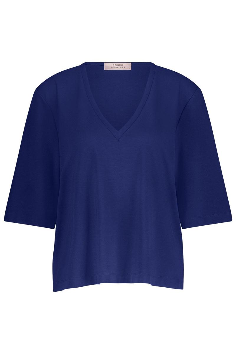 Studio Anneloes T-Shirt Fiore vneck t-shi Blauw 2