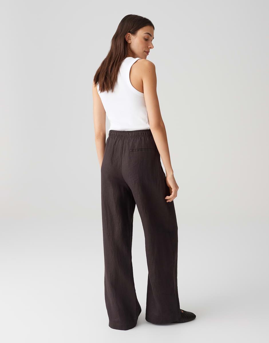 OPUS Pantalon Mileni Linen Bruin 3