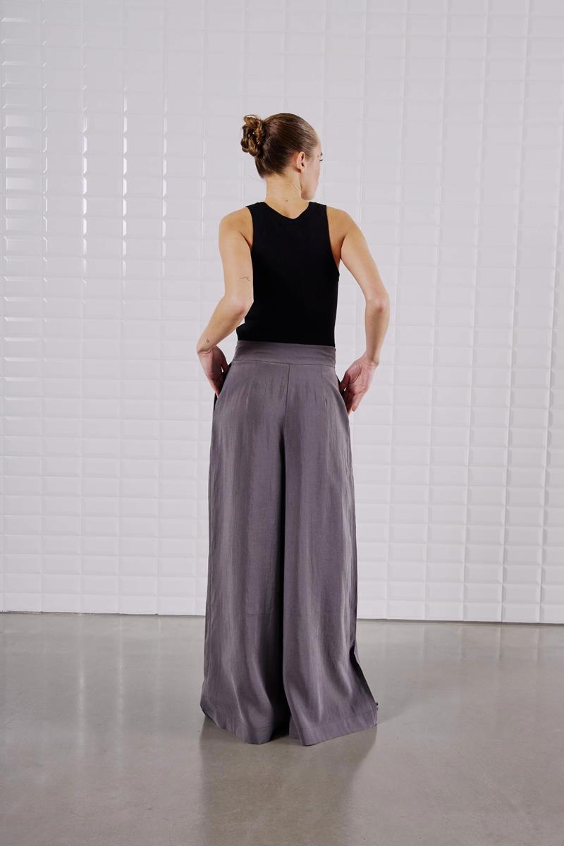 WithBlack WithBlack Pantalon Maya Wide Pant Antraciet 3