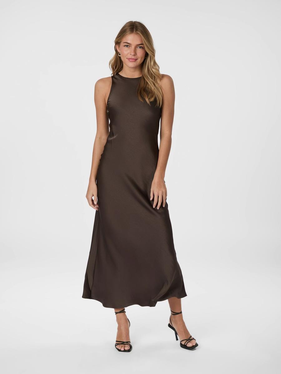 Neo Noir Jurk Celinie Heavy Bruin 1