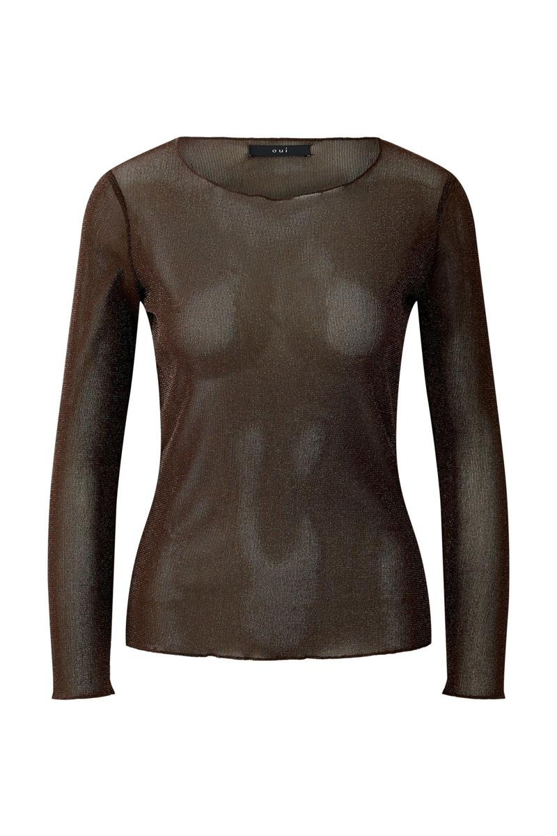 Oui T-Shirt 0095472 Bruin 1