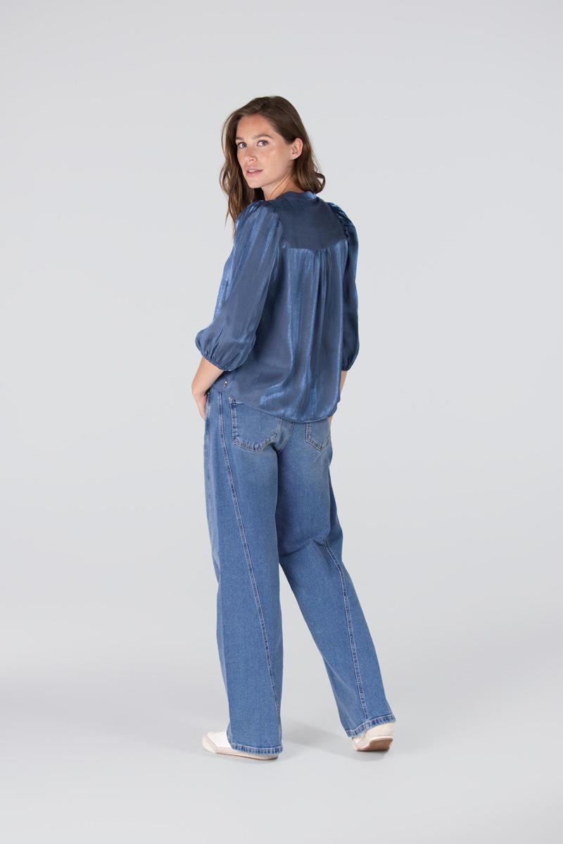 Jansen Amsterdam Blouse BO W25 Blauw 3