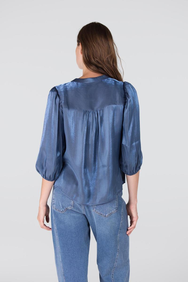 Jansen Amsterdam Blouse BO W25 Blauw 6