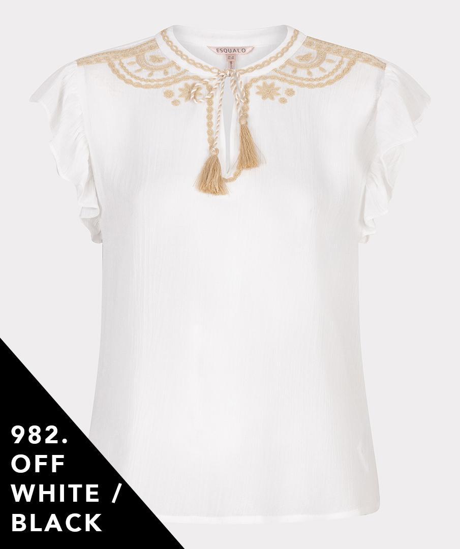 EsQualo EsQualo Blouse HS25.09215 Wolwit 1