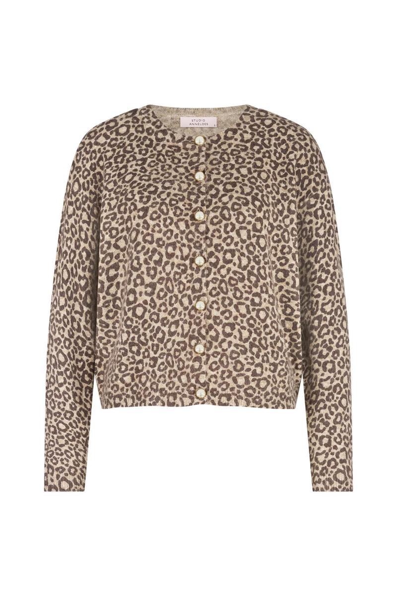 Studio Anneloes Vest Delia leopard car Bruin 2