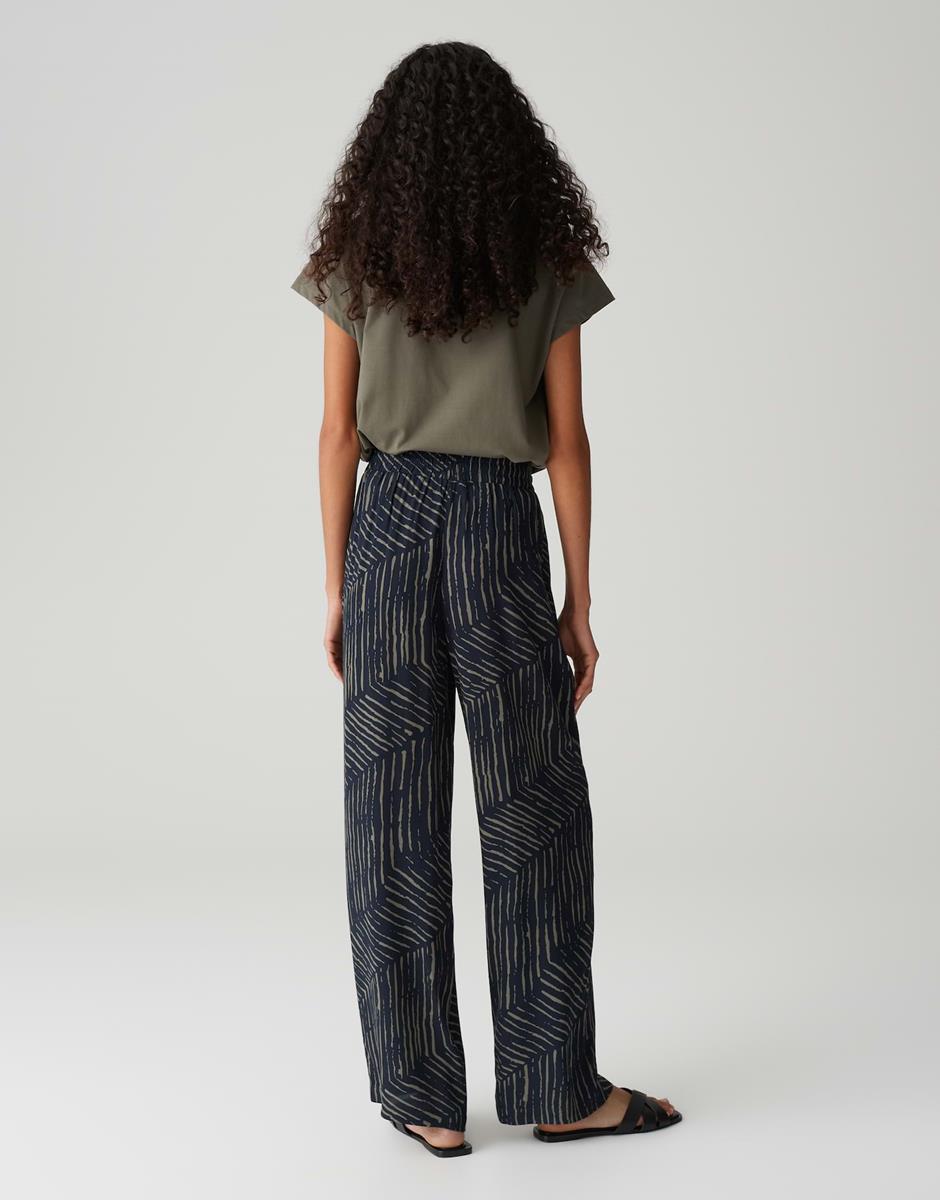 OPUS Pantalon Marou Palm Leaves Blauw 3