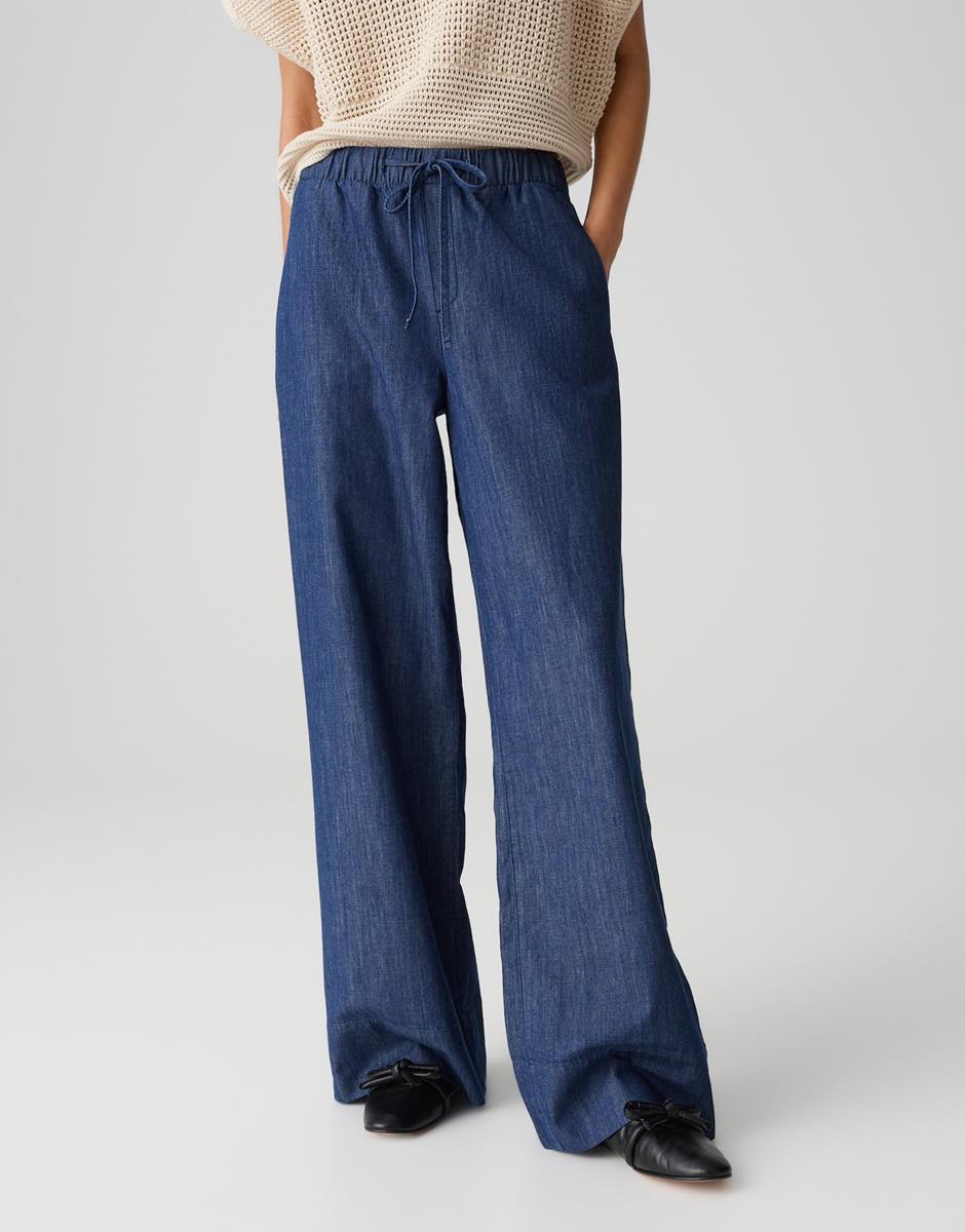 OPUS Pantalon Melane Denim Blauw 1