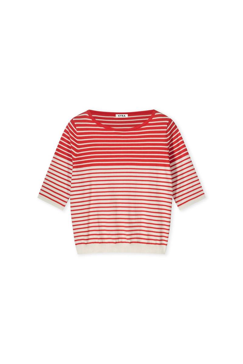 KYRA KYRA Trui Stripe Britt Rood 2