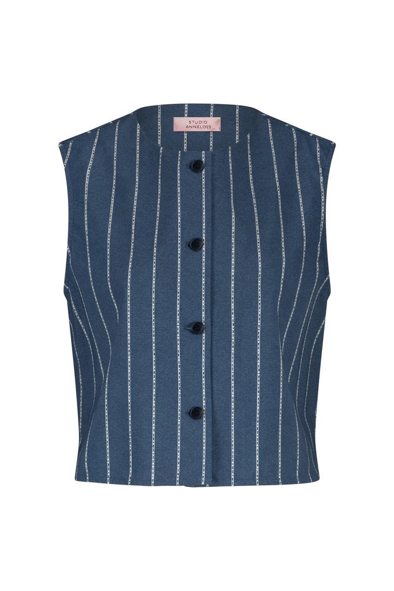 Studio Anneloes Studio Anneloes Gilet Sjuul pinstripe g Blauw 1