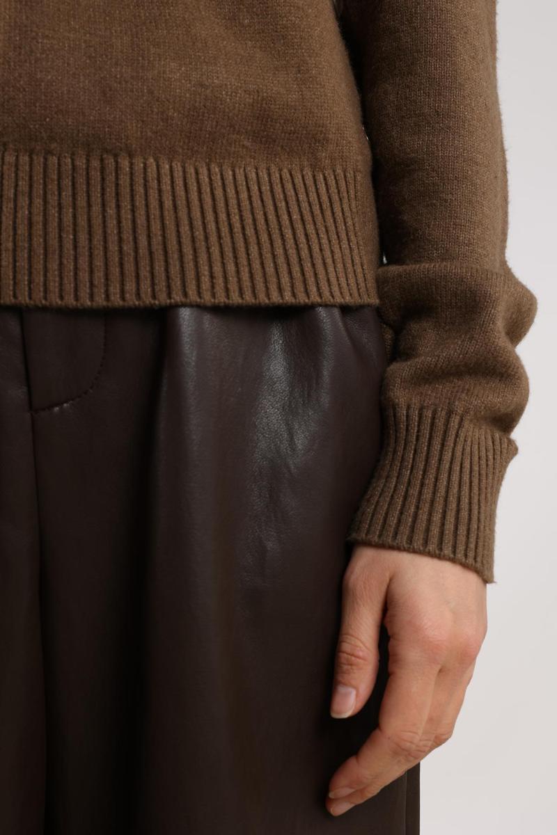 NUKUS Trui Intarsia Taupe 5