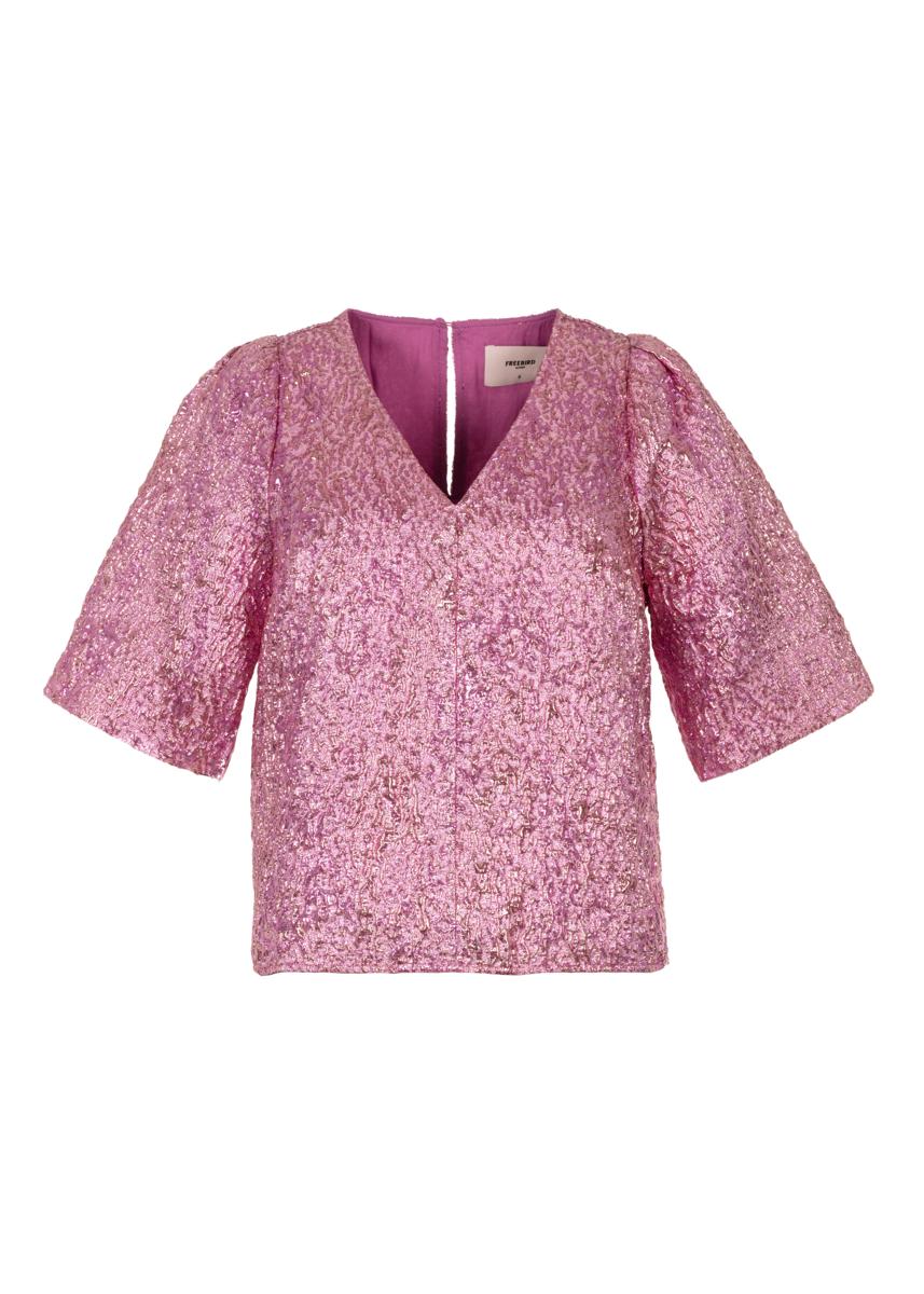 Freebird Freebird Blouse Boa Ss F-Wv-Jacqu Roze 1