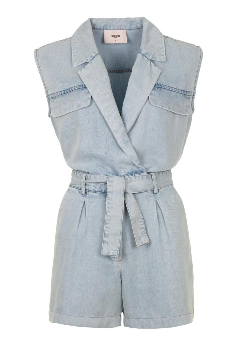 Freebird Freebird Jumpsuit Yael Sl Dnm- Tenc Blauw 1