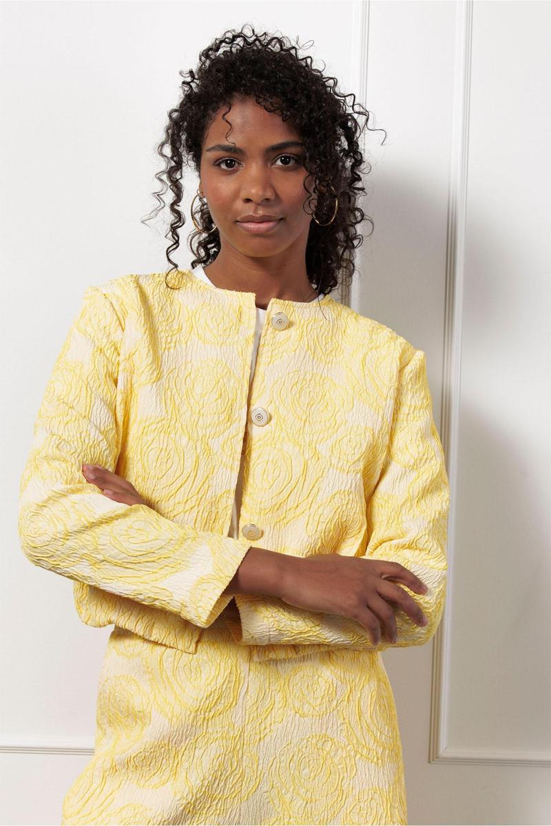 Studio Anneloes Studio Anneloes Blazer Wies jacquard jac Geel  3