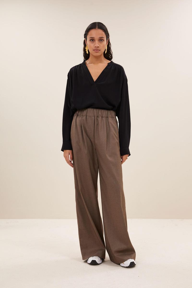 By-Bar Broek Benji Melange Pan Taupe 2