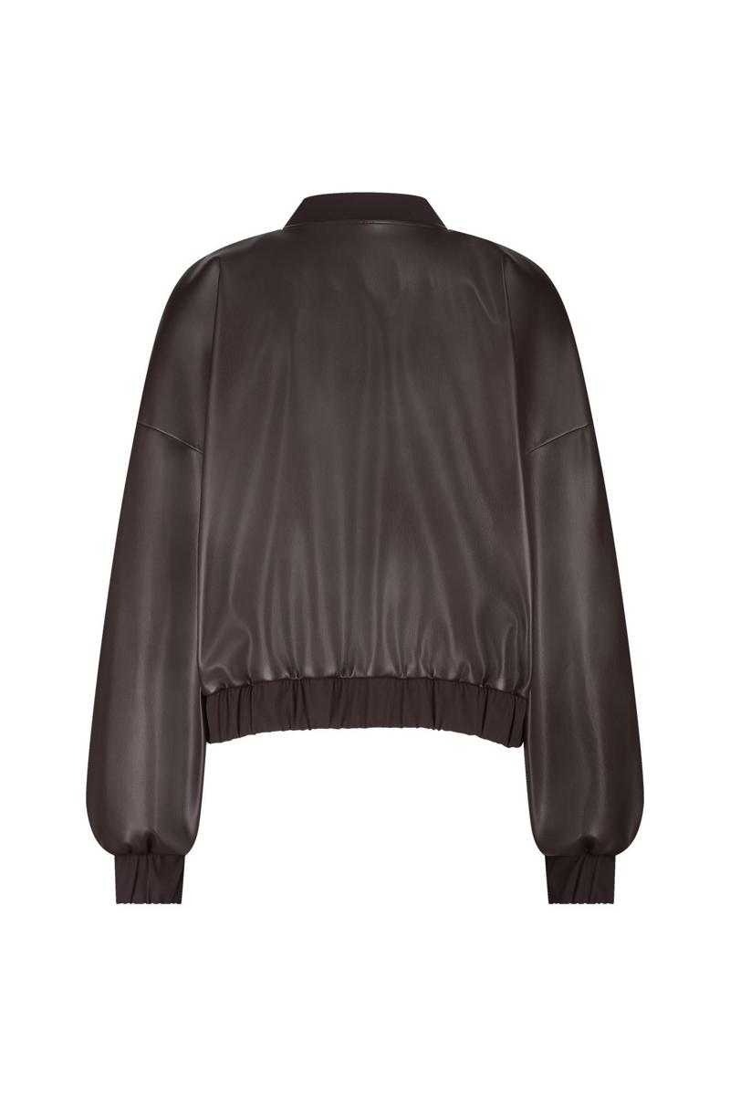 Studio Anneloes Blazer Mayte faux leathe Bruin 3
