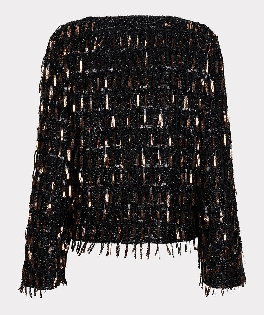 EsQualo Blouse W25.08719 Zwart 2