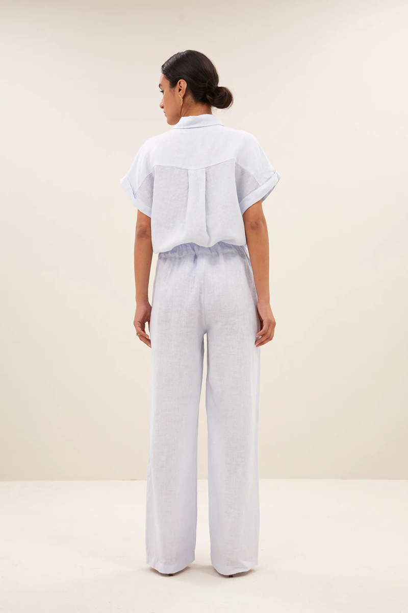By-Bar Pantalon Robyn Linen Blauw 3