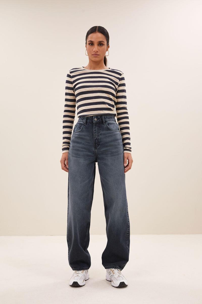 By-Bar T-Shirt Basic Big Stripe Blauw 3
