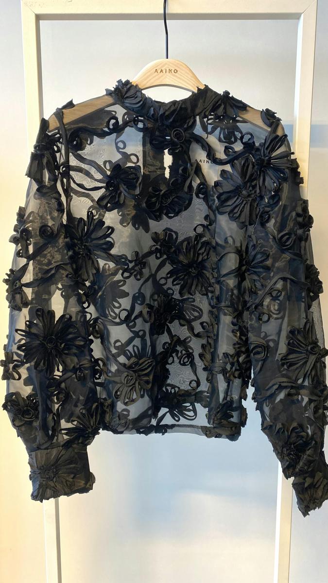 Aaiko Blouse LUCIA FLOWER PES Zwart 1
