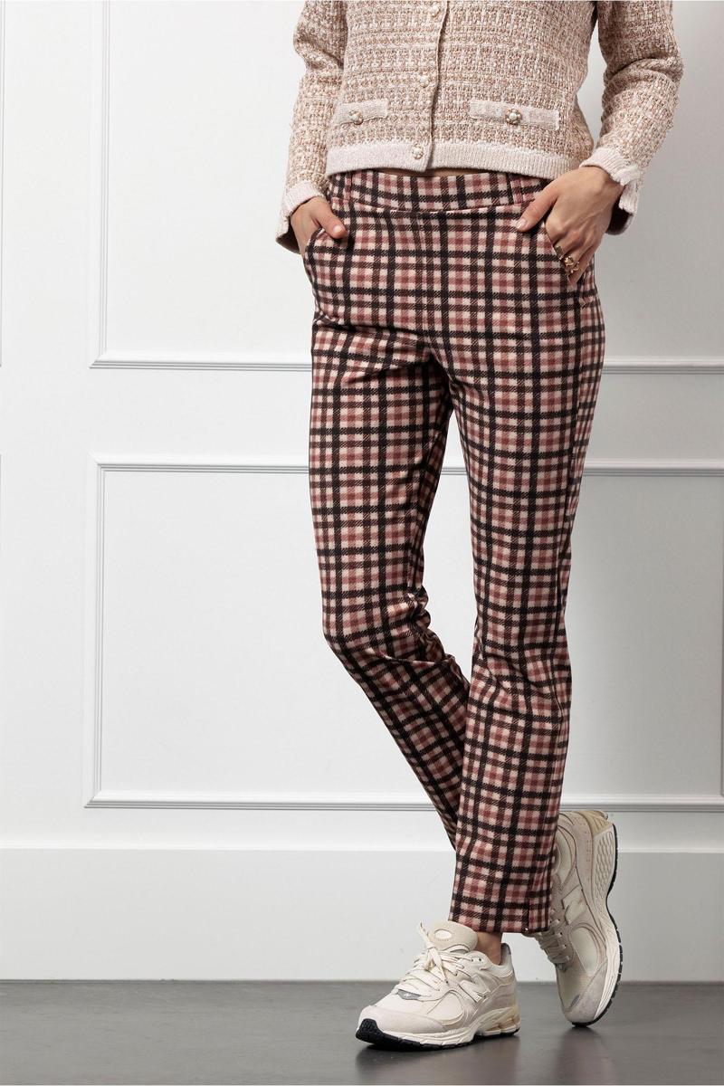 Studio Anneloes Pantalon Anne bnd check tr Roze 1