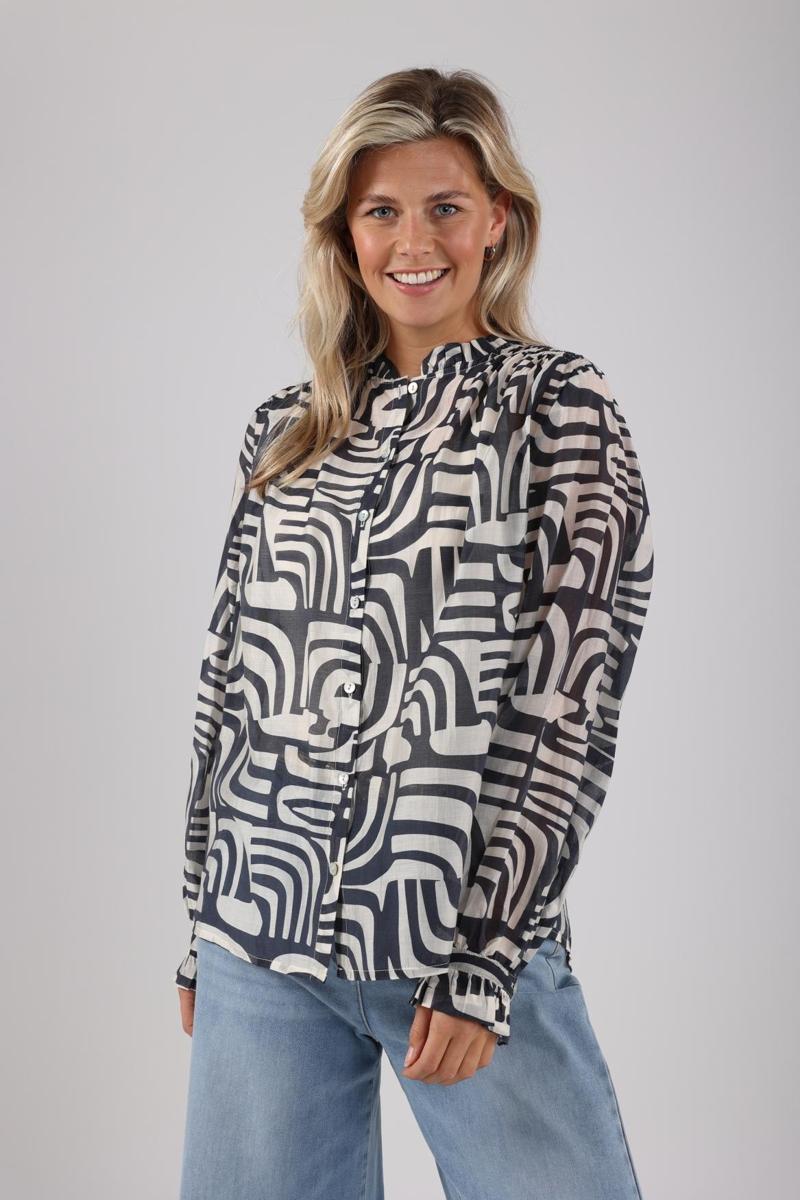 NUKUS NUKUS Blouse NKS02089 Blauw 3