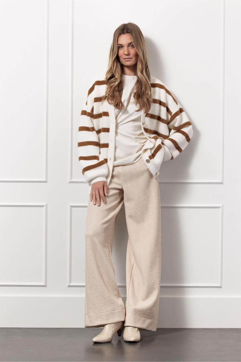 Studio Anneloes Pantalon Lexie tweed trous Off-White 1