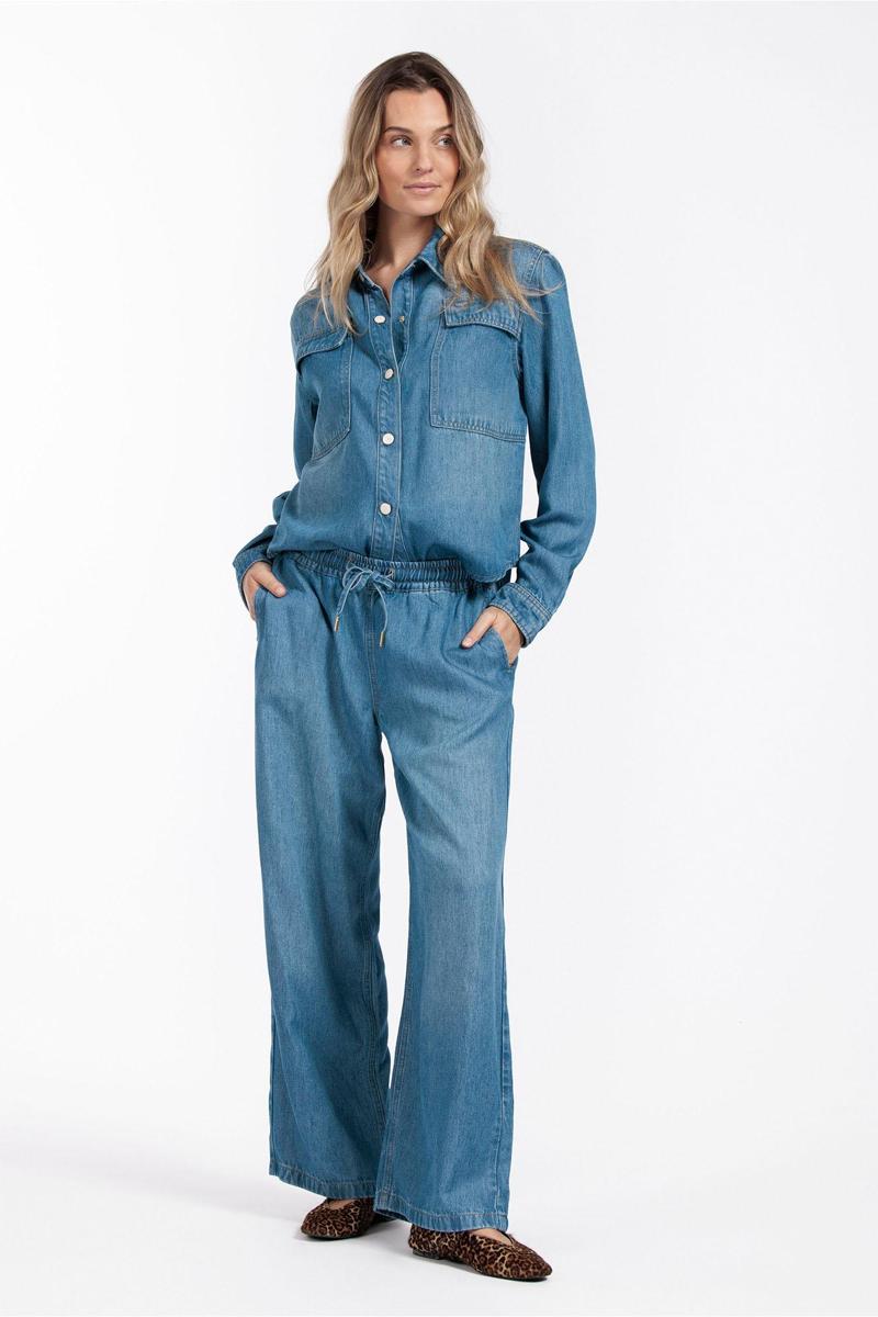 Studio Anneloes Studio Anneloes Blouse Sterre denim blou Blauw 3