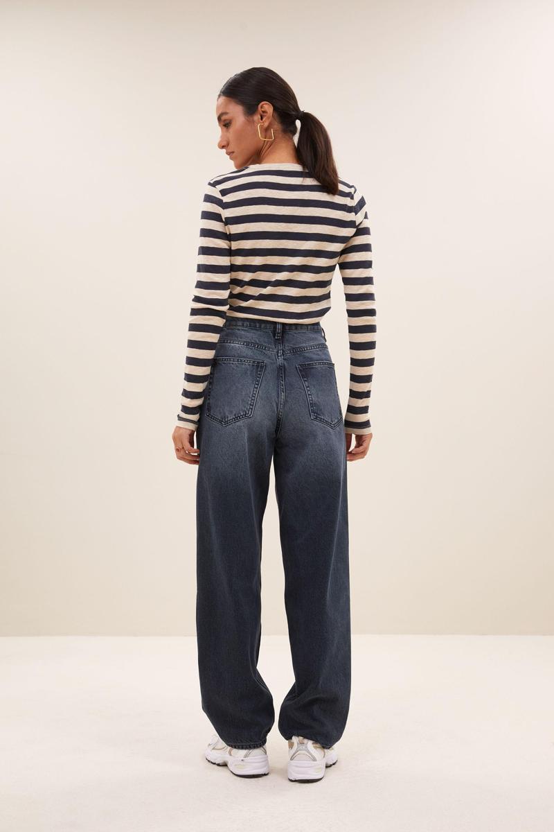 By-Bar T-Shirt Basic Big Stripe Blauw 4