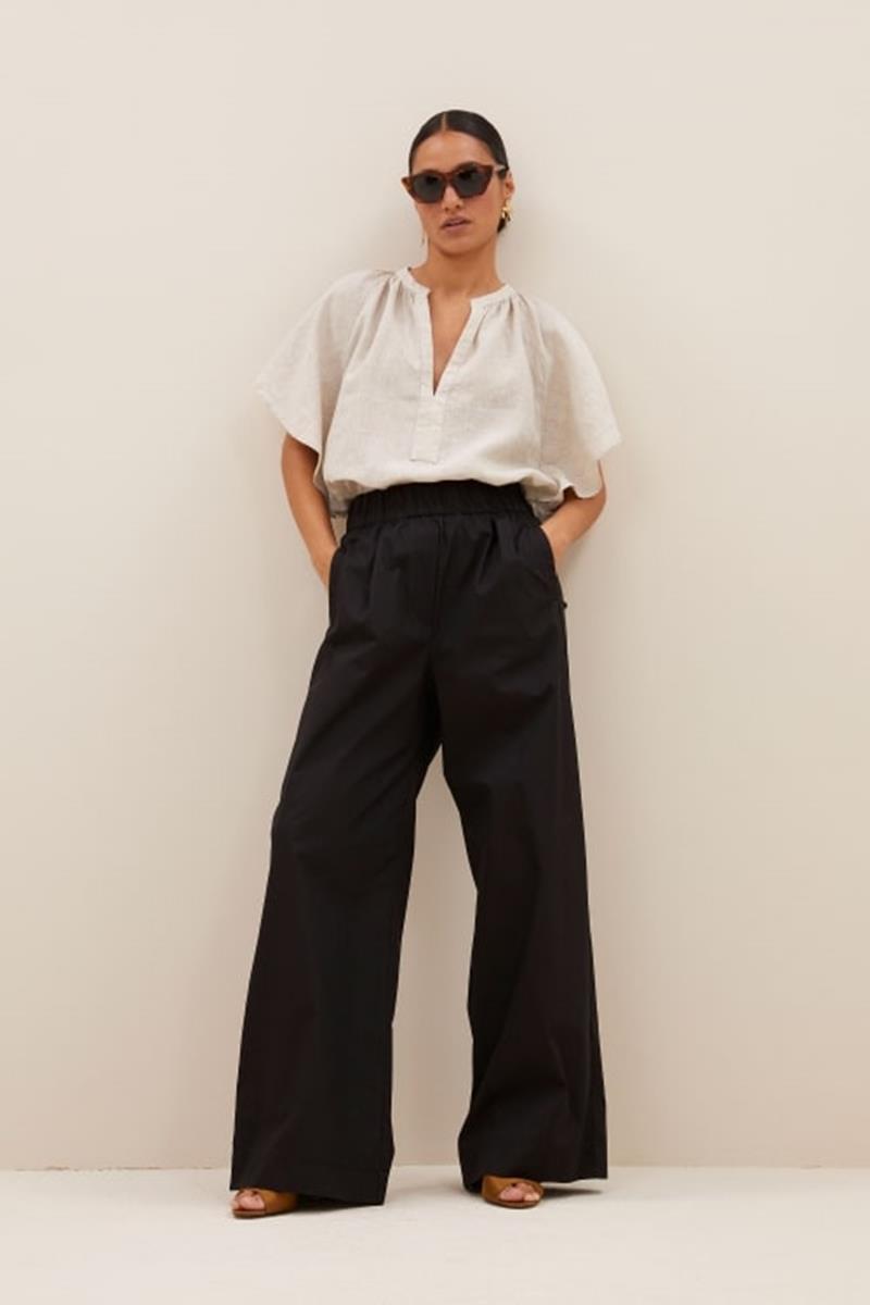 By-Bar By-Bar Pantalon Benji Poplin Zwart 1