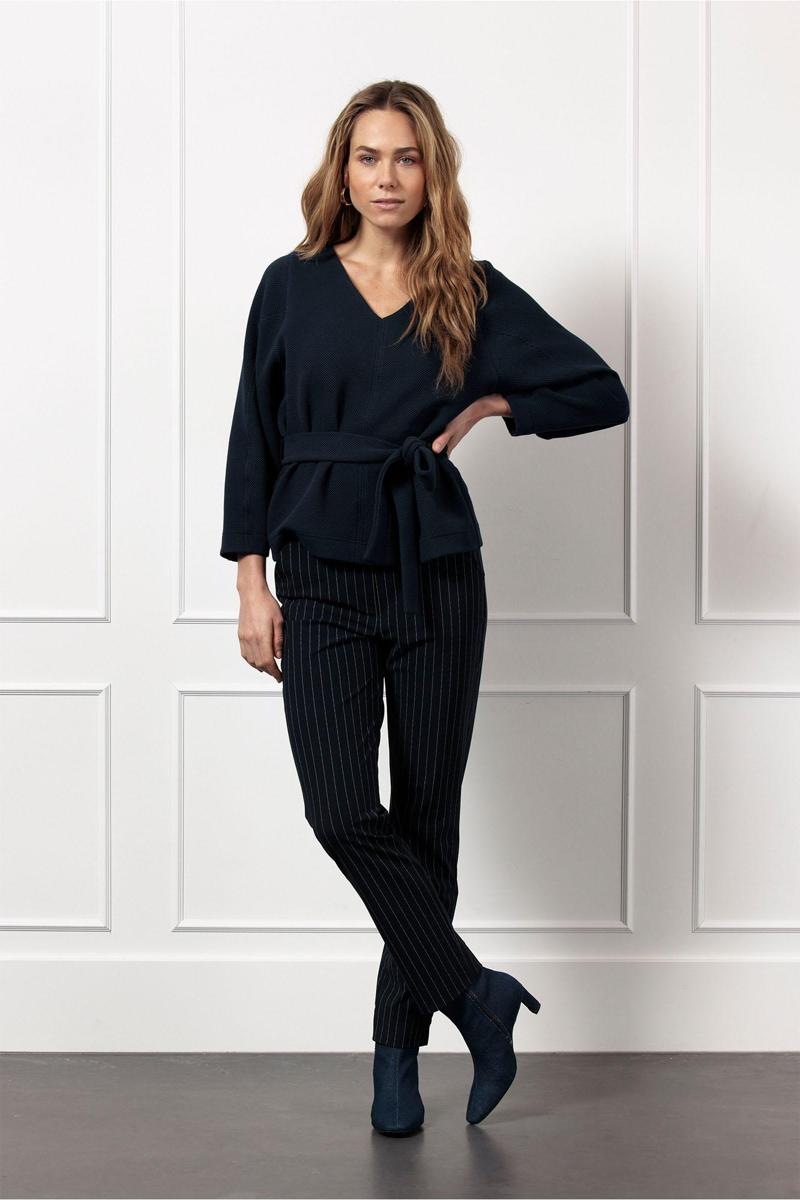 Studio Anneloes Studio Anneloes Pantalon Anne pinstripe tr Blauw 5
