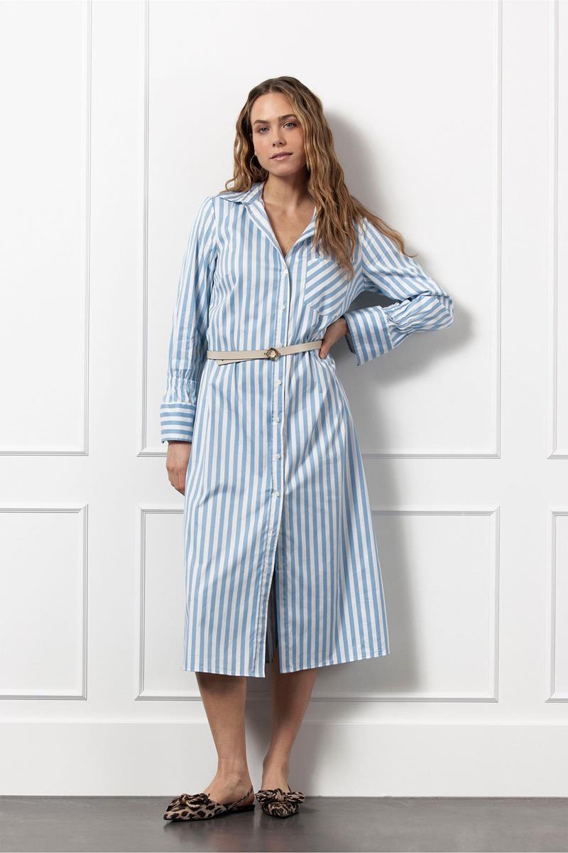 Studio Anneloes Studio Anneloes Jurk Sef poplin stripe Blauw 1