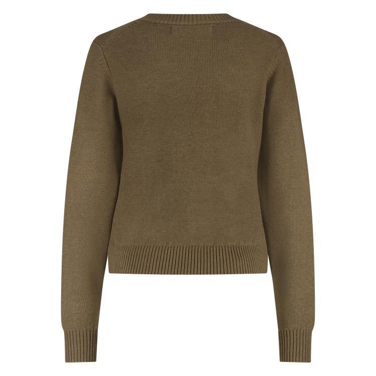 NUKUS Trui Intarsia Taupe 4