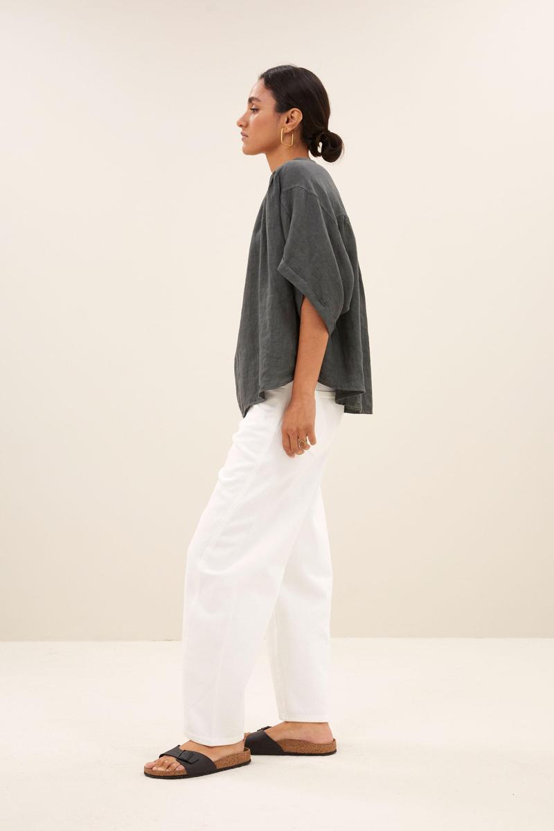 By-Bar By-Bar Blouse Axel Linen Blouse Grijs 4