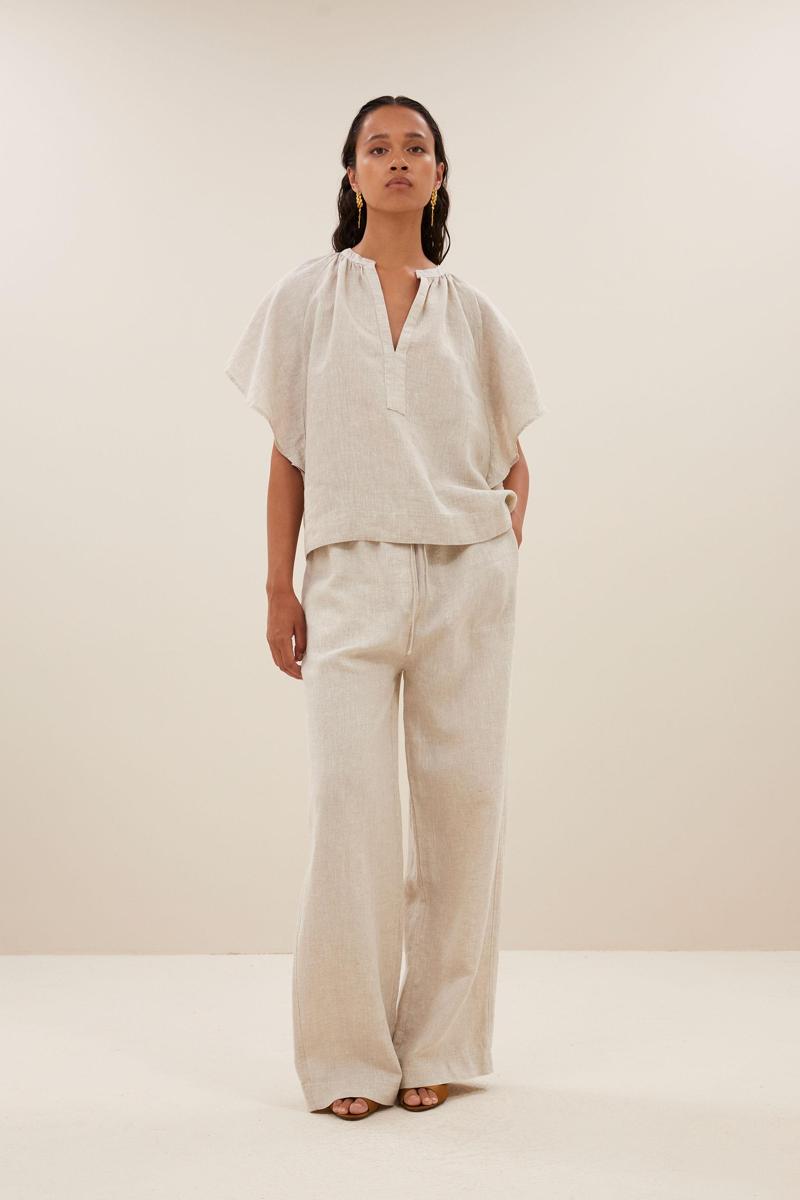 By-Bar By-Bar Blouse Vina Linen Blouse Beige 1