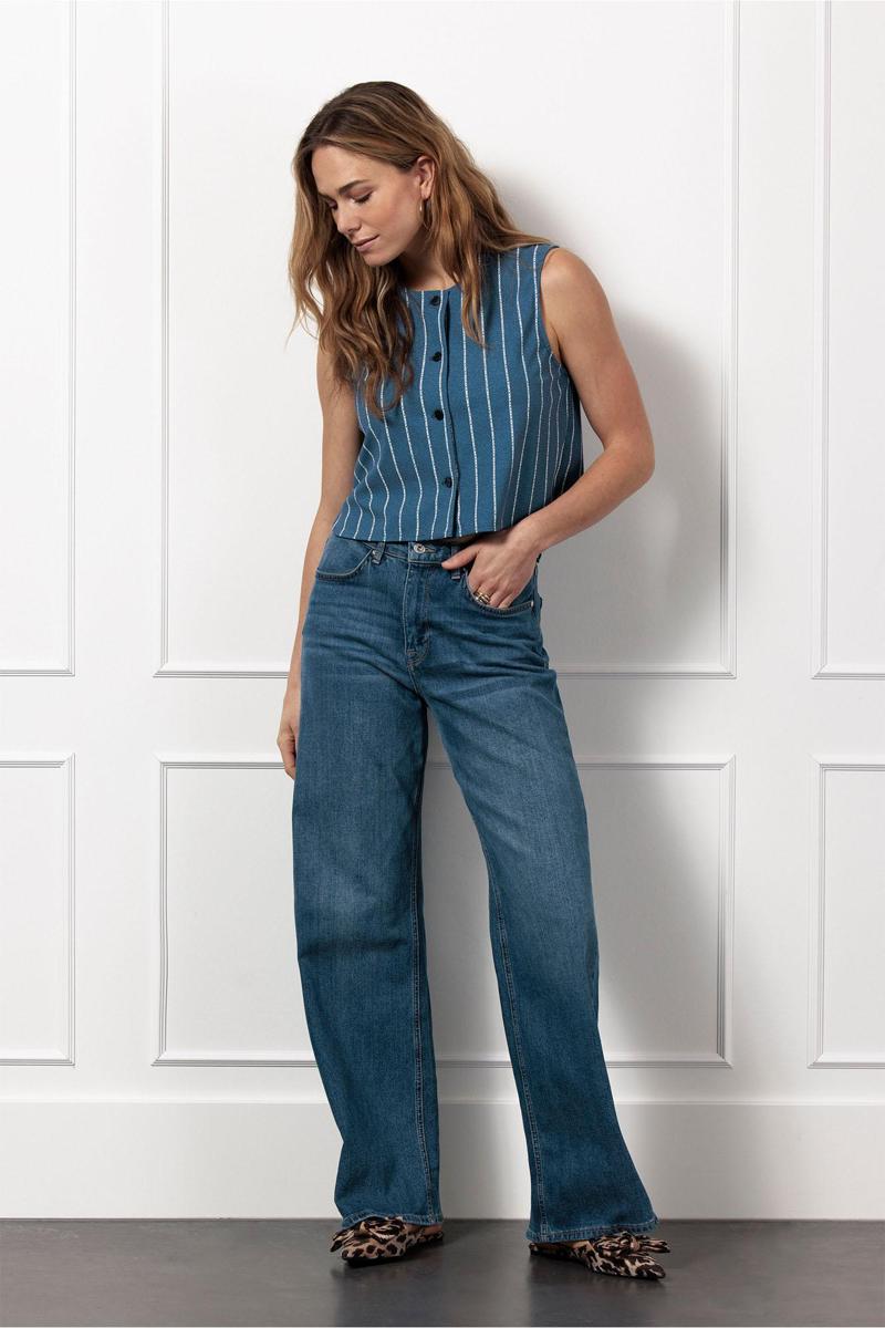 Studio Anneloes Studio Anneloes Gilet Sjuul pinstripe g Blauw 3