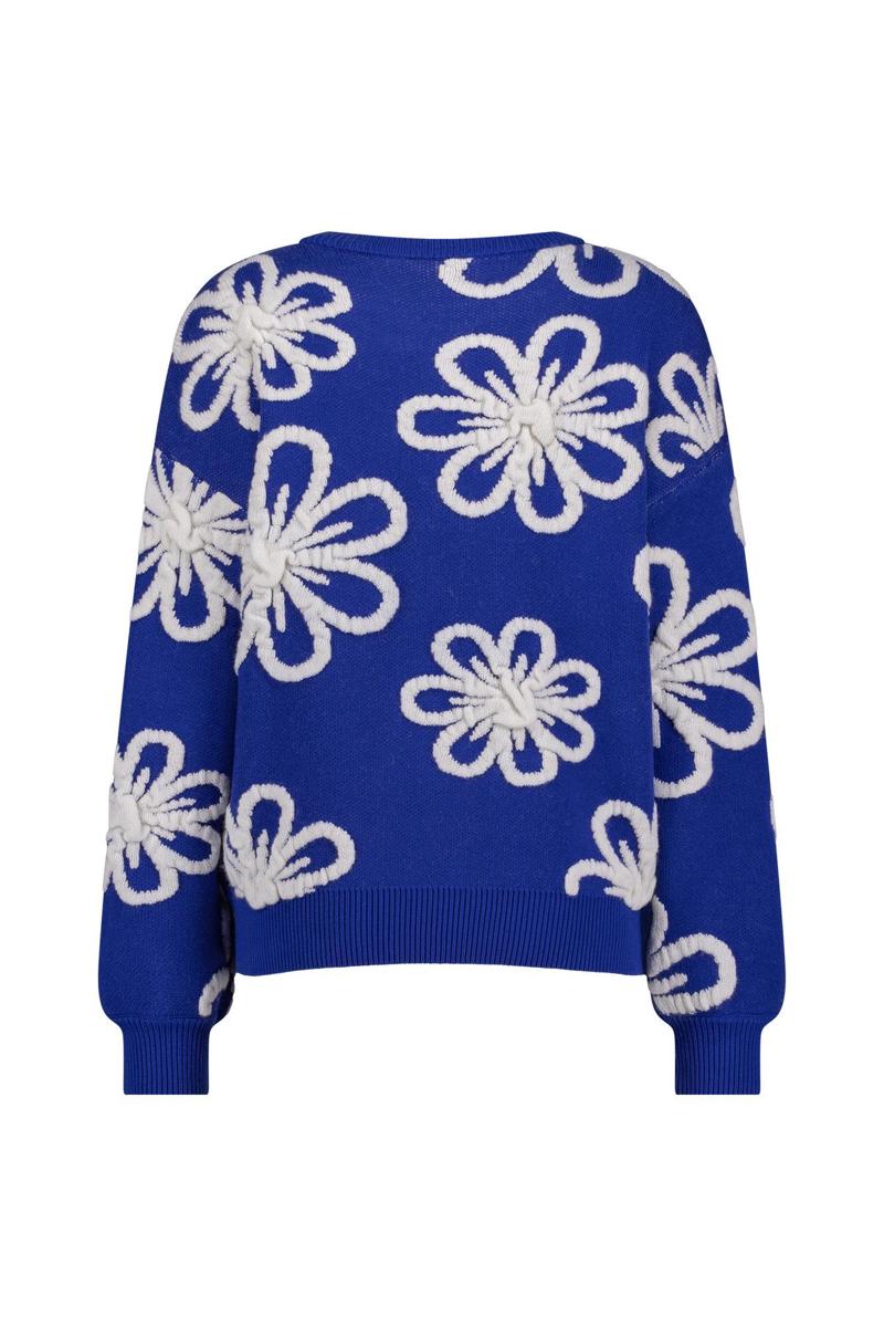 Studio Anneloes Studio Anneloes Trui Cassidey flower p Blauw 4