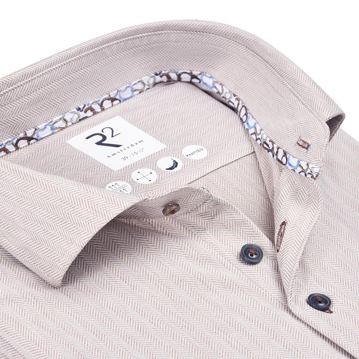 R2 Amsterdam Overhemd 130.WSP.005 Beige 2