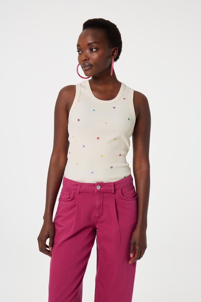 Fabienne Chapot Fabienne Chapot Top Tanja Jersey Embr Wolwit 1