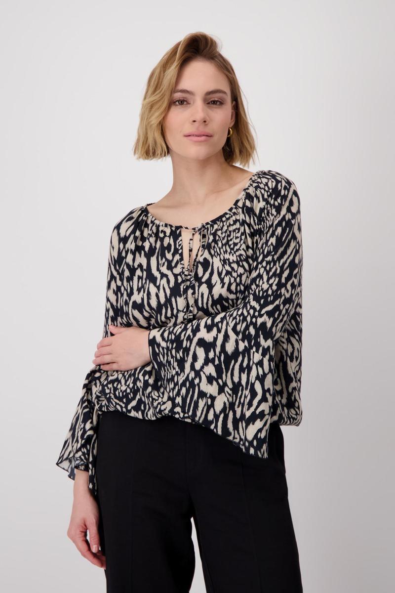 Monari Monari Blouse 409718 Zwart-Wit 1