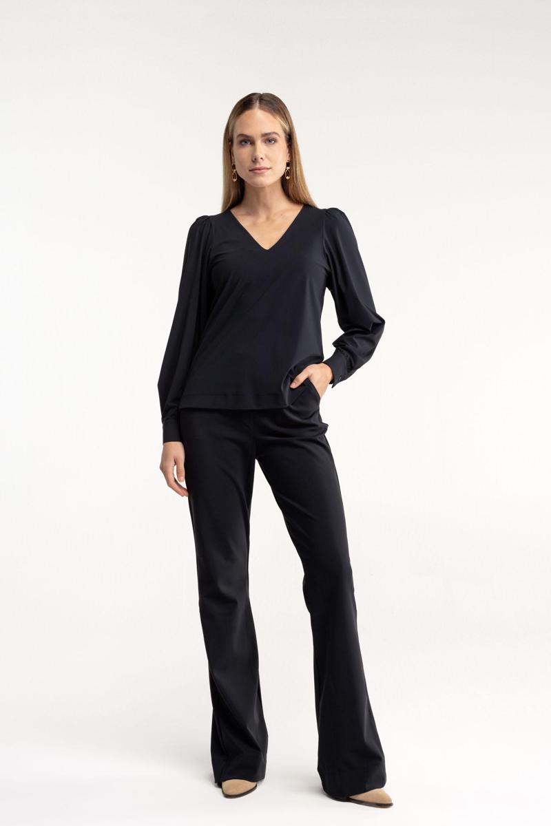 Studio Anneloes Studio Anneloes Pantalon Flair LONG bonded Zwart 5